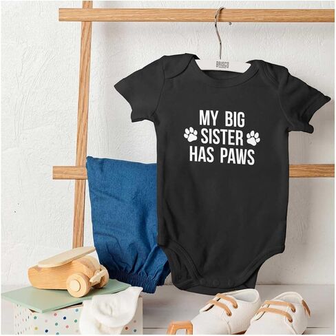 Brisco Brands My Big Sister Has Paws Baby Romper Boys or Girls in Saudi Arabia