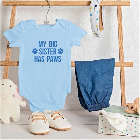 Brisco Brands My Big Sister Has Paws Baby Romper Boys or Girls in Saudi Arabia