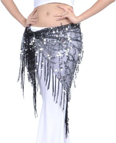 Belly Dance Hip Scarf Sequin Triangle Skirt in Kuwait