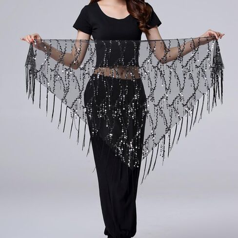 Belly Dance Hip Scarf Sequin Triangle Skirt in Kuwait