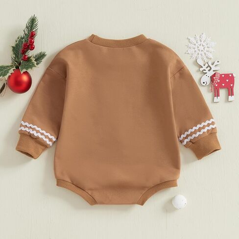 MoZiKQin Christmas Baby Girl Outfit Ruffle Sweatshirt Bubble Romper Pullover Sweater Jumpsuit Cute Fall Winter Clothes in Kuwait
