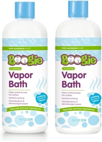 Kids Botanical Bubble Bath by Boogie, Soothing Vapor Bubble Bath, Made with Plant and Oat Extracts, Natual Essential Oils, Mint Eucalyptus, 18 oz, Pack of 2 in Saudi Arabia