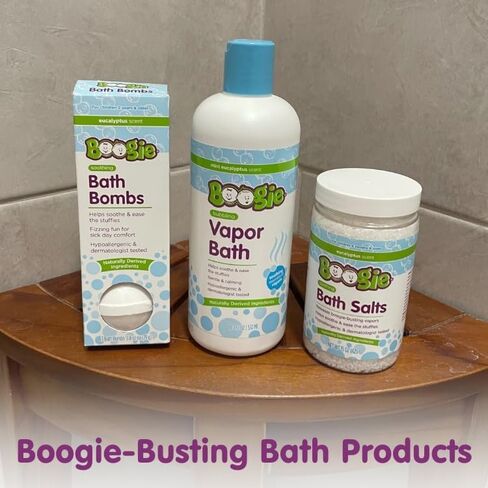 Kids Botanical Bubble Bath by Boogie, Soothing Vapor Bubble Bath, Made with Plant and Oat Extracts, Natual Essential Oils, Mint Eucalyptus, 18 oz, Pack of 2 in Saudi Arabia