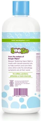 Kids Botanical Bubble Bath by Boogie, Soothing Vapor Bubble Bath, Made with Plant and Oat Extracts, Natual Essential Oils, Mint Eucalyptus, 18 oz, Pack of 2 in Saudi Arabia
