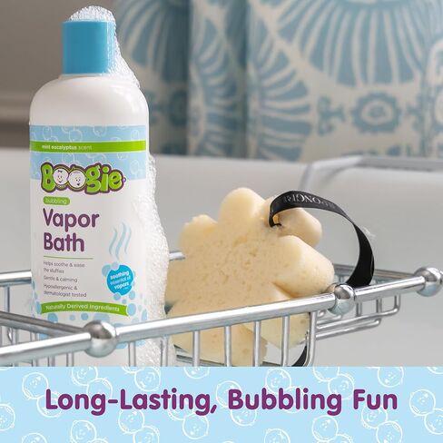 Kids Botanical Bubble Bath by Boogie, Soothing Vapor Bubble Bath, Made with Plant and Oat Extracts, Natual Essential Oils, Mint Eucalyptus, 18 oz, Pack of 2 in Saudi Arabia