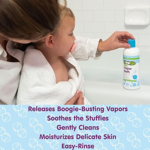 Kids Botanical Bubble Bath by Boogie, Soothing Vapor Bubble Bath, Made with Plant and Oat Extracts, Natual Essential Oils, Mint Eucalyptus, 18 oz, Pack of 2 in Saudi Arabia