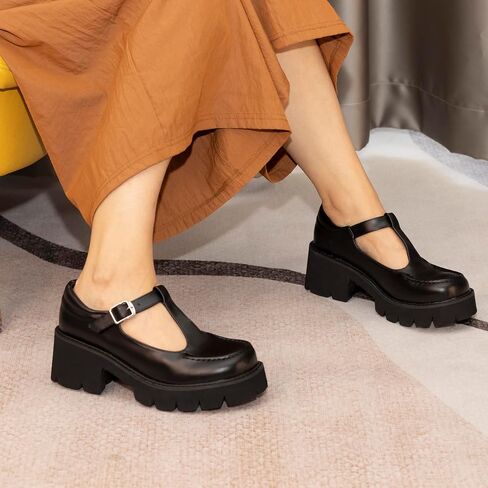 Women's Mary Janes Oxfords Dress Platform high Heels Loafers Shoes for Office Lady in Saudi Arabia