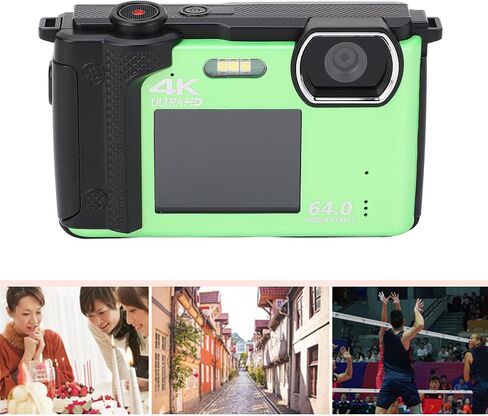 Digital Camera, 4K 64MP Digital Camera 4K Dual Lens Digital Camera 16X Zoom Vlogging Camera for YouTube with 2.8In Rear & 2In Front Screen for Travel Photography Vlogging in Saudi Arabia