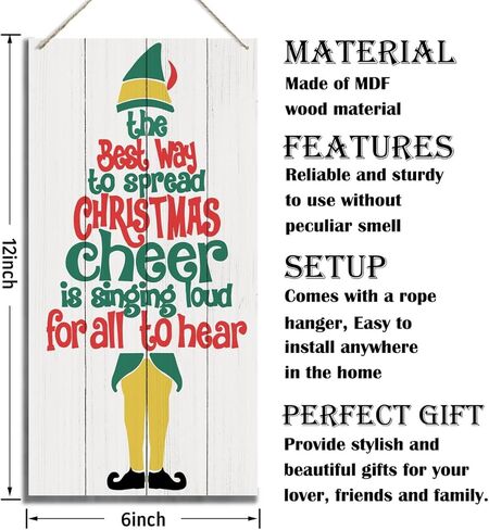 Winter Decor, Decorative Wood Hanging Wood Plaque, Wall Decor Art for Home Cafe Coffee Bar, Rustic Door Hanger, Winter Holiday Party Decoration, Wooden Holiday Decor, Christmas Wall Decor With Rope in Saudi Arabia