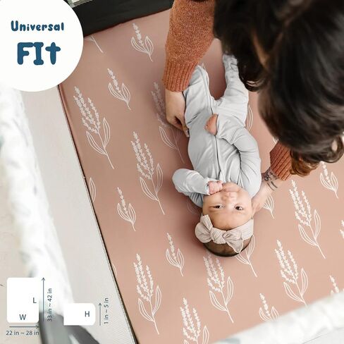 GRSSDER Mini Crib Sheets Fitted, Pack and Play Sheets 2 Pack, Ultra Soft Stretchy Pack N Play Sheets, Universal Fit for Playard Mattress, Jersey Crib Sheets for Boys and Girls, Sage Green in Saudi Arabia
