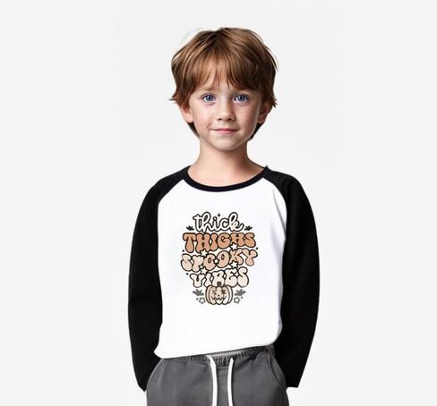 Toddler Halloween Shirt Spooky Ghost T-Shirts Boo Tees Boy Girl Pumpkin Face Short Sleeve Tops in Saudi Arabia