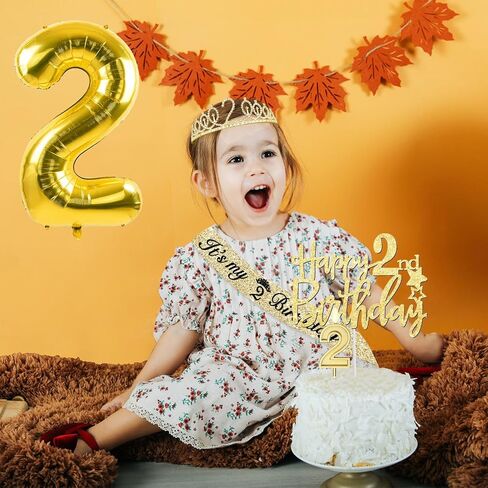 زينة عيد الميلاد الثالث للفتيات، بما في ذلك وشاح وتاج عيد الميلاد الثالث، وغطاء الكيك والشمعة 3، بالون ذهبي رقم 3، 3 هدايا عيد ميلاد للفتيات، 3 زينة لحفلات عيد الميلاد (ذهبي) in Saudi Arabia