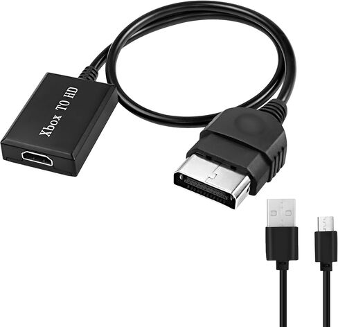 MEIRIYFA Compatible with Original Xbox to HDMI Converter Adapter Cable HD Link 1080P with Micro USB Power Cable in Saudi Arabia