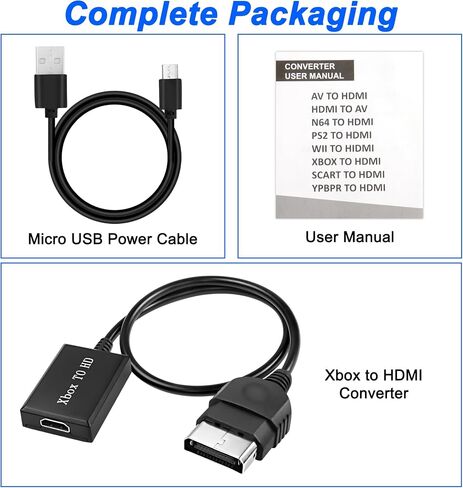 MEIRIYFA Compatible with Original Xbox to HDMI Converter Adapter Cable HD Link 1080P with Micro USB Power Cable in Saudi Arabia