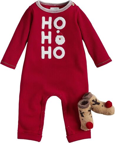 Mud Pie baby-boys Ho Ho One Piece and Socks SetHo Ho One Piece And Socks Set in Saudi Arabia