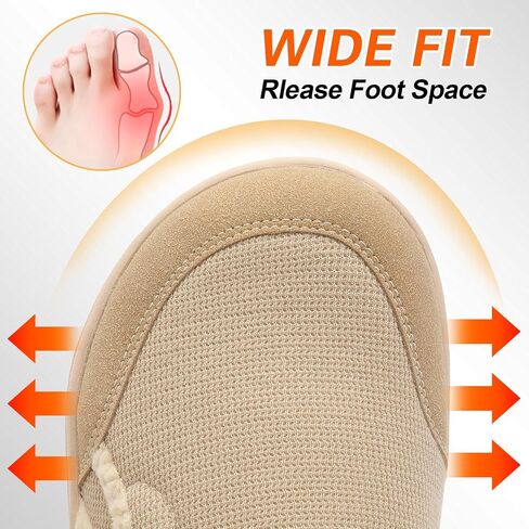 Spesoul Womens Slippers Adjustable Wide Diabetic Shoes Swollen Edema House Slippers Indoor Outdoor Slippers Barefoot House Shoes Cozy Walking Shoes for Bedroom Office Travel in Kuwait