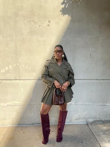 Women's Knee High Boots Green Suede Wide Calf Stiletto Long Booties Square Toe Pull On High Heel Riding Boots for Women Ladies Fashion Dress Tall Boots in Saudi Arabia