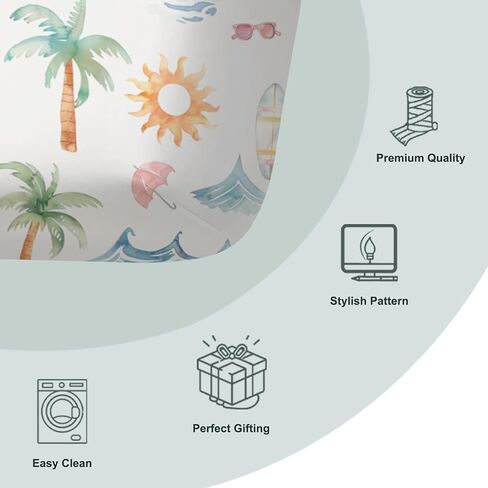 Summer Beach Crib Sheets, Palm Tree Summer Fitted Crib Sheet for Standard Crib and Stroller Mattress, Unisex Summer Ocean Print Mattress Sheet for Baby Boys Girls-28 * 52 in Saudi Arabia