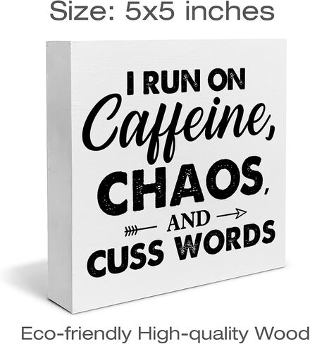 Coffee Wood Box Sign Desk Decor Farmhouse Coffee Because Adulting is Hard Wood Block Sign Decor for Home Kitchen Office Shelf Wall in Saudi Arabia
