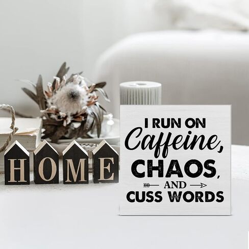 Coffee Wood Box Sign Desk Decor Farmhouse Coffee Because Adulting is Hard Wood Block Sign Decor for Home Kitchen Office Shelf Wall in Saudi Arabia