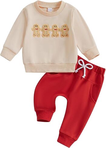 Toddler Baby Boy Christmas Outfit Fall Winter Infant Sweatshirt Pants Clothing Set Newborn Cute Christmas Clothes in Saudi Arabia