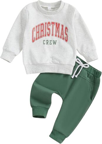 Toddler Baby Boy Christmas Outfit Fall Winter Infant Sweatshirt Pants Clothing Set Newborn Cute Christmas Clothes in Saudi Arabia