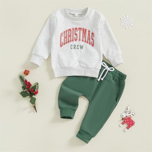 Toddler Baby Boy Christmas Outfit Fall Winter Infant Sweatshirt Pants Clothing Set Newborn Cute Christmas Clothes in Saudi Arabia