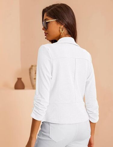 سترة نسائية قصيرة بأكمام 3/4 خفيفة الوزن ومفتوحة من الأمام مناسبة للعمل كاجوال مقاس S-XL in Kuwait