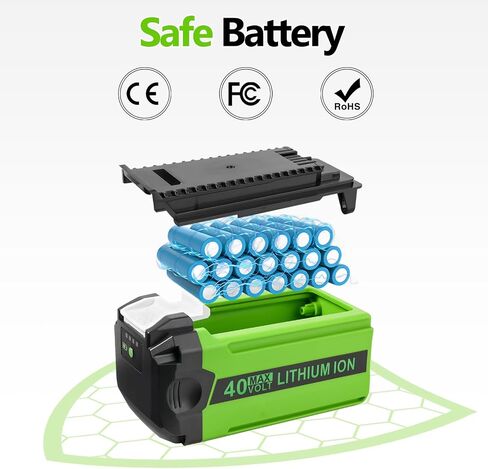 40V 6.0Ah Lithium Battery Replacement for GreenWorks 40V Battery, Green Works 40V Lithium Battery for GreenWorks 40V G-MAX Batteries 29472 29462 29482 BAF724 BAF725 BAF704 BAF721 BAF722 BAF705 in Saudi Arabia