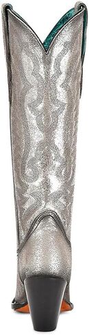 CORRAL LADIE'S OLADIE'S SILVER METALLIZED LEATHER & EMBROIDERY TALL TOP POINTED TOE, LEATHER SOLE, COWHIDE LEATHER, URBAN BOOTS, Z5224 in Saudi Arabia