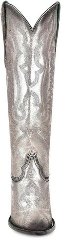 CORRAL LADIE'S OLADIE'S SILVER METALLIZED LEATHER & EMBROIDERY TALL TOP POINTED TOE, LEATHER SOLE, COWHIDE LEATHER, URBAN BOOTS, Z5224 in Saudi Arabia