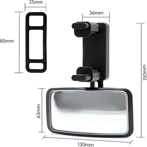 Rear View Forward-Facing Baby Mirror For Car, Only Clip On Car Mirror Without Tightening The Knob, Baby Car Mirror For Viewing Rear Passengers, Car Journeys, Baby Car Seat Mirror, Baby Travel Gear in Saudi Arabia