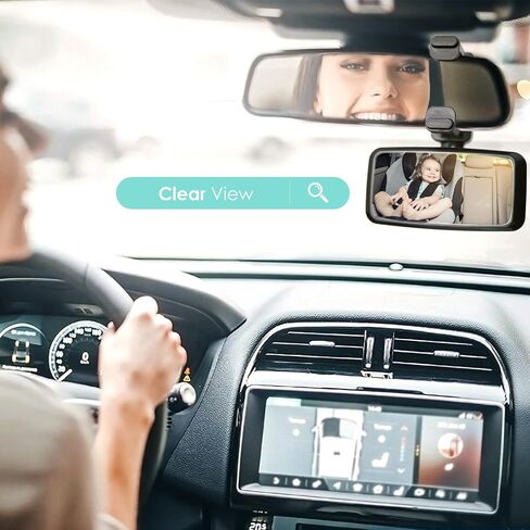 Rear View Forward-Facing Baby Mirror For Car, Only Clip On Car Mirror Without Tightening The Knob, Baby Car Mirror For Viewing Rear Passengers, Car Journeys, Baby Car Seat Mirror, Baby Travel Gear in Saudi Arabia