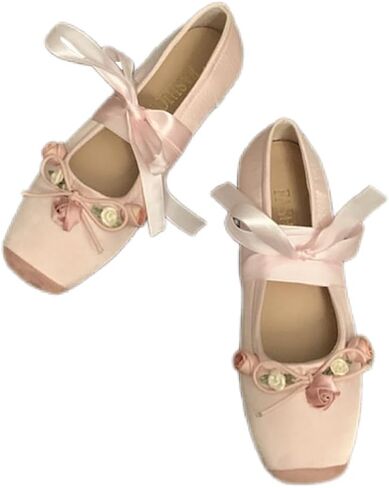 COVOYYAR Women Lace Up Ankle Strap Ballet Flats Shoes Floral Dressy Flats in Saudi Arabia