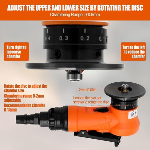 Mini Chamfering Machine, Handheld Air Beveling Machine Pneumatic Tool Air Beveling Tool Edge Beveler for Metal Trimming Arc Corner Deburring Linear Beveling Trimming (6*R+ 6*C blade+4*bearing) in Saudi Arabia