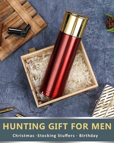 Hunting Gifts for Men Who Wants Nothing - 25oz Cool Shotshell Tumbler - Unique Mens Gifts for Hunting Lovers - Birthday Gifts for Men Who Have Everything - Hunting Gifts for Dad from Daughter - Red in Saudi Arabia