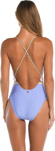 Sunshine 79 Women's Standard Over The Shoulder Keyhole Deep Plunge One Piece Swimsuit, Ivory//Ivory Coast, 6 in Saudi Arabia