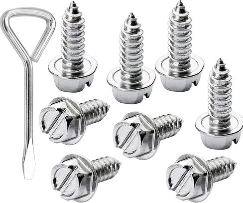 License Plate Screws for Car, Rustproof Stainless Steel Screws, License Plate Bolts for Domestic Vehicles, Stainless Fasteners for License Plates with Srewdriver (Black, Black-8) in Saudi Arabia