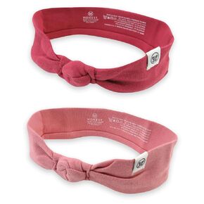 HonestBaby Multipack Knotted and Bow Headbands Hair Accessory Organic Cotton for Infant Baby Girls, 2-Pack Pink Rose, One Size