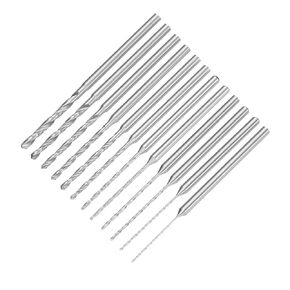 uxcell 12Pcs Mini Twist Drill Bit Set, 0.5/0.6/0.7/0.8/0.9/1/1.2/1.4/1.5/1.6/1.8/2mm Micro Engraving Drill Bits, High-Speed Steel 2.35mm Shank Small Jobber Bit for DIY Resin, Amber, Wood