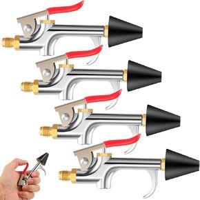 Honoson 4 Pcs Air Compressor Blower Brass Nozzle Air Nozzle for Air Compressor Air Nozzle Blow Gun Air Blower Nozzle Air Hose Nozzle HVAC Tools Air Blow Gun for Compressor Home Shop Garage Industry