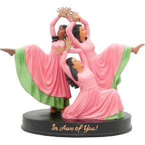 African American Expressions -in Awe of You (Purple/White) Figurine (7" x 6.25" x 7.5") - FAOY-20