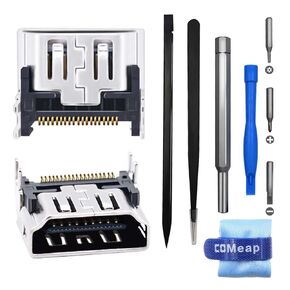 COMeap PS5 HDMI Port Replacement with Solder Wick, HDMI Port Replacement for Sony Playstation 5 Socket Jack Interface Connector Repair Tool Kit (4-Packs)