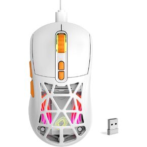Wireless Gaming Mouse,53g Lightweight Mouse,10000 DPI,Tri-Mode Wired/BT 5.0/2.4GHz Wireless Mouse Gaming with 2 Side Buttons, Rechargeable&Rechange Shell,RGB Programmable Macro Mouse