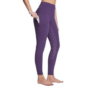 BALEAF Women's Winter Riding Pants Full Seat Breeches Fleece Horse Equestrian Tights Horseback Leggings Pockets Grey L