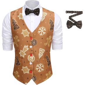 yolsun Mens Christmas Vest Snowflake Tree Graphic Snowman 3D-Print Festival Party Gifts in Kuwait