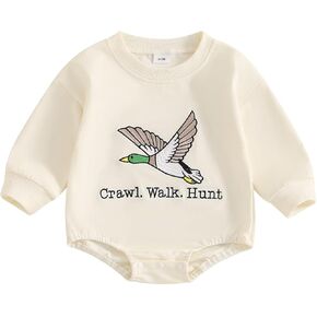 Baby Boy Duck Hunting Clothes Mallard Duck Long Sleeve Sweatshirt Romper Fall Winter Infant Outfit