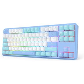 Redragon K707 PRO GB 80% Gasket RGB Gaming Keyboard, 3-Modes Wireless TKL Mechanical Keyboard w/Hot-Swap South-Facing LEDs Socket, PBT Gradient Keycaps & 5-Layer Noise Dampening, Custom Linear Switch