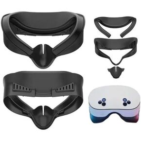 Face Cover Pad Compatible with Meta Quest 3S Accessories, Breathable Facial Interface with Sweat Guard Face Foam Cushion, Light-Blocking Nose Pad and Air-Circulation Design for Quest 3S Black