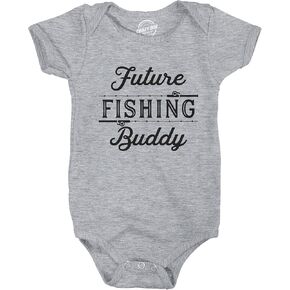 Creeper Future Fishing Buddy Baby Bodysuit Funny Outdoor Sport Shirt
